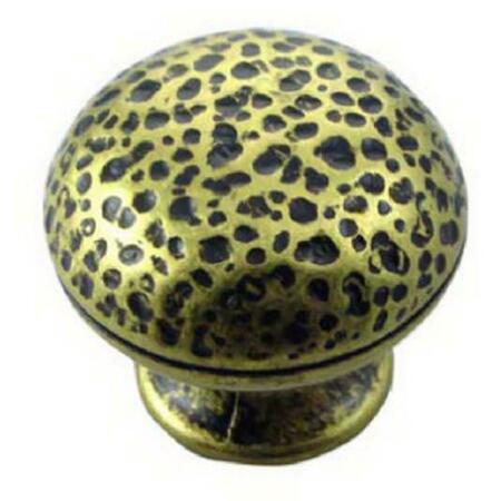 MNG HARDWARE MG-12810 1.25 in. Antique Brass- Hammered Knob 276683